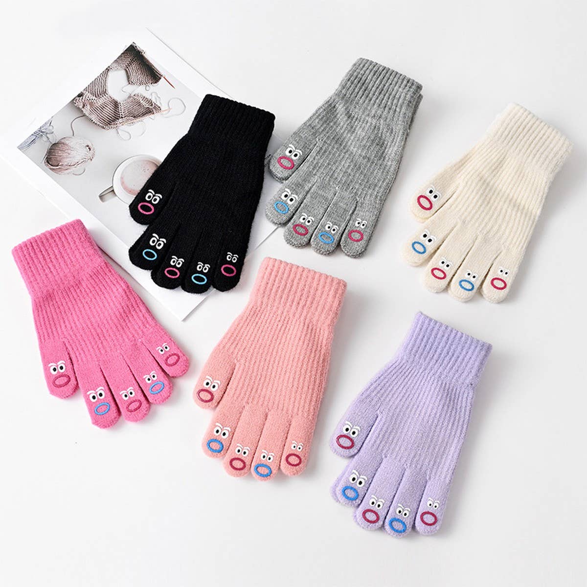 CWAG00582_WOMEN WINTER KNIT FINGERLESS TOUCHSCREEN GLOVES