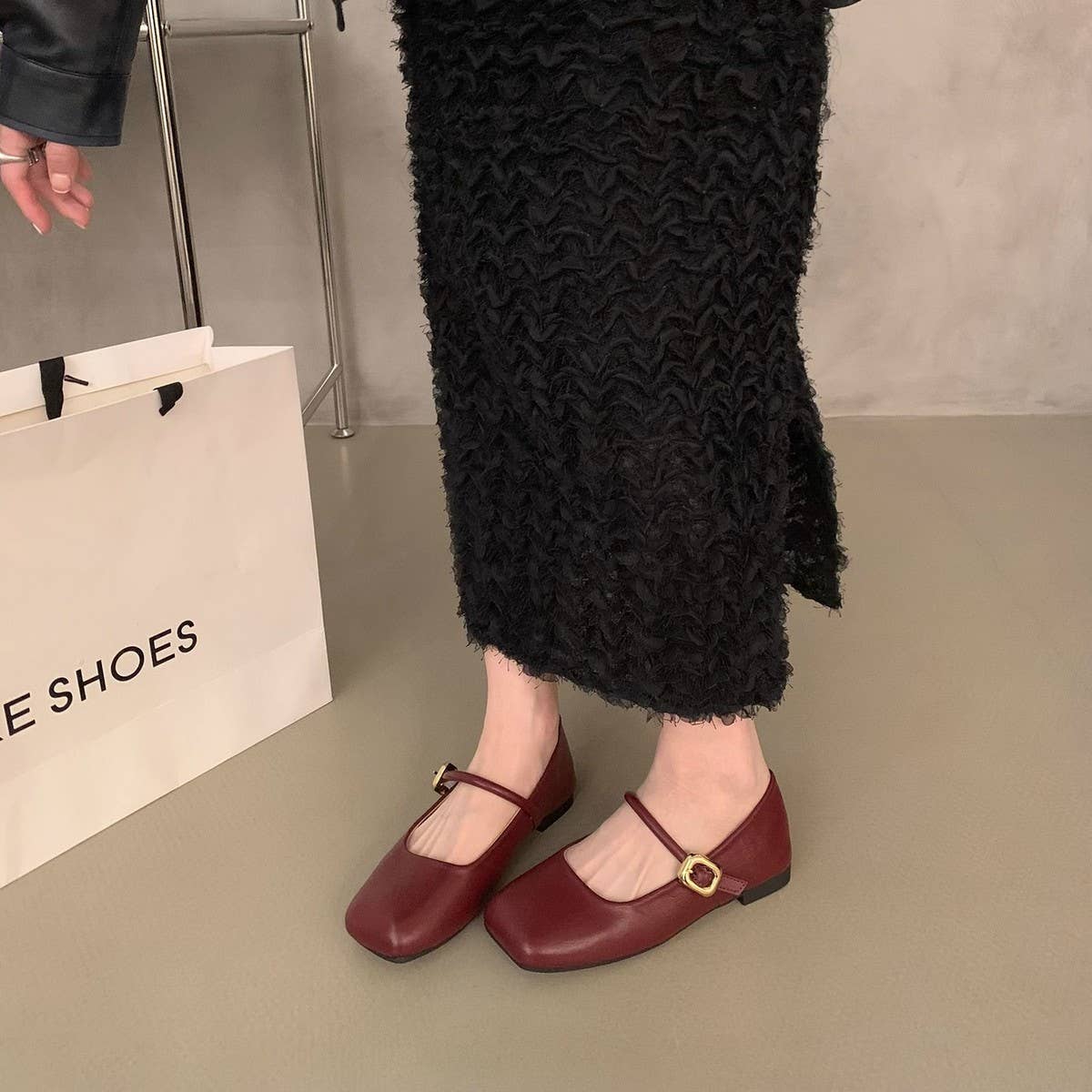 Vintage Square Toe Mary Jane Flats for Women