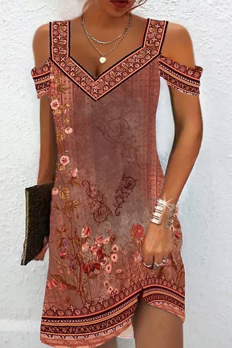 CWTTSL0409_SUMMER PRINTED CASUAL DRESS