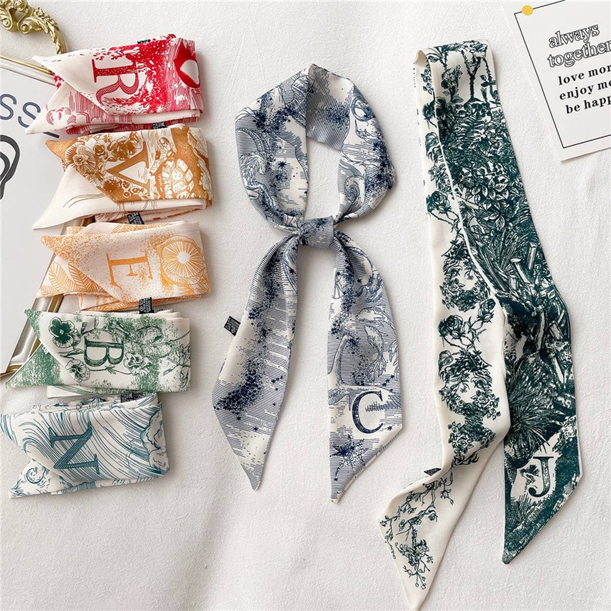 LETTER CREATIVE DOUBLE-LAYER HAIRBAND HEAD SCARF