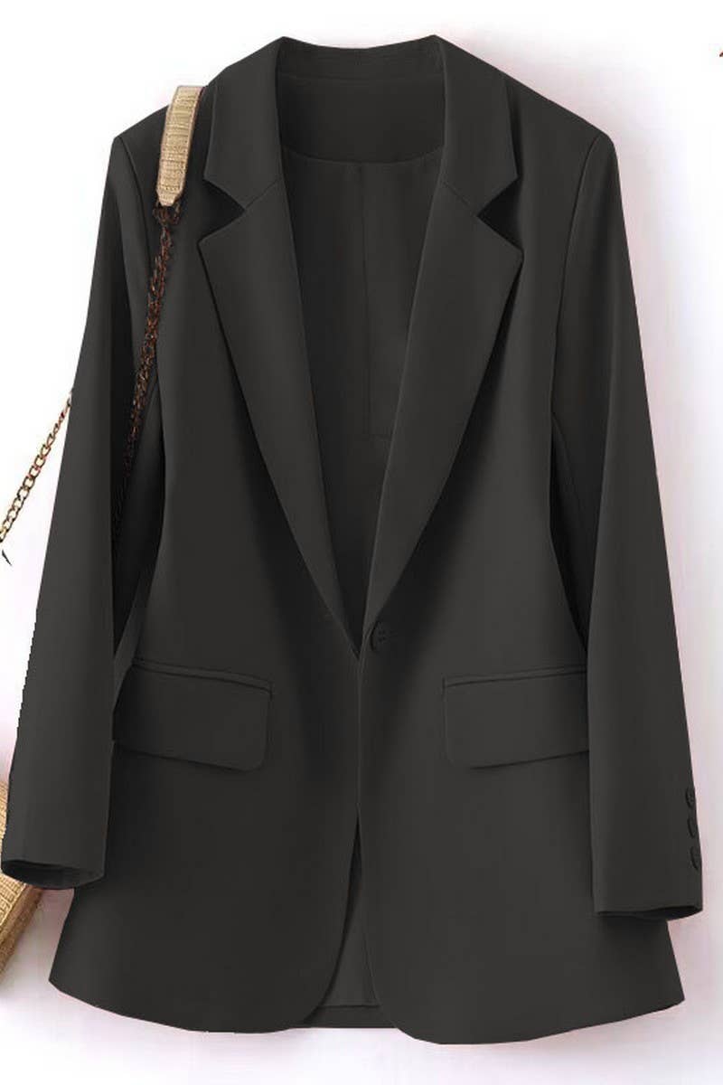 CWOBL0139_SOLID COLOR SLIT POCKET SUIT COLLAR COMMUTER SUIT