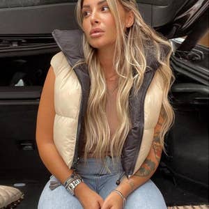 DOUBLE-SIDED CONTRASTING COLORS ZIPPER WARM VEST