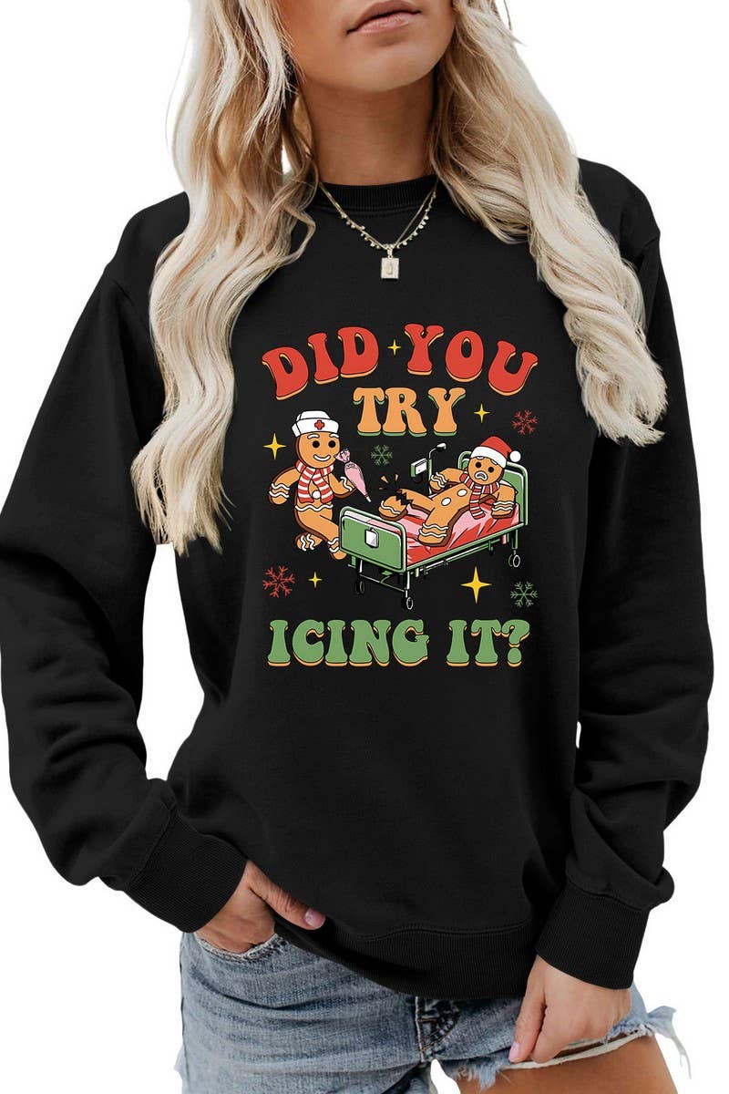 CWTBLL01331_FUNNY CHRISTMAS GRAPHIC LONG SLEEVE SWEATSHIRT
