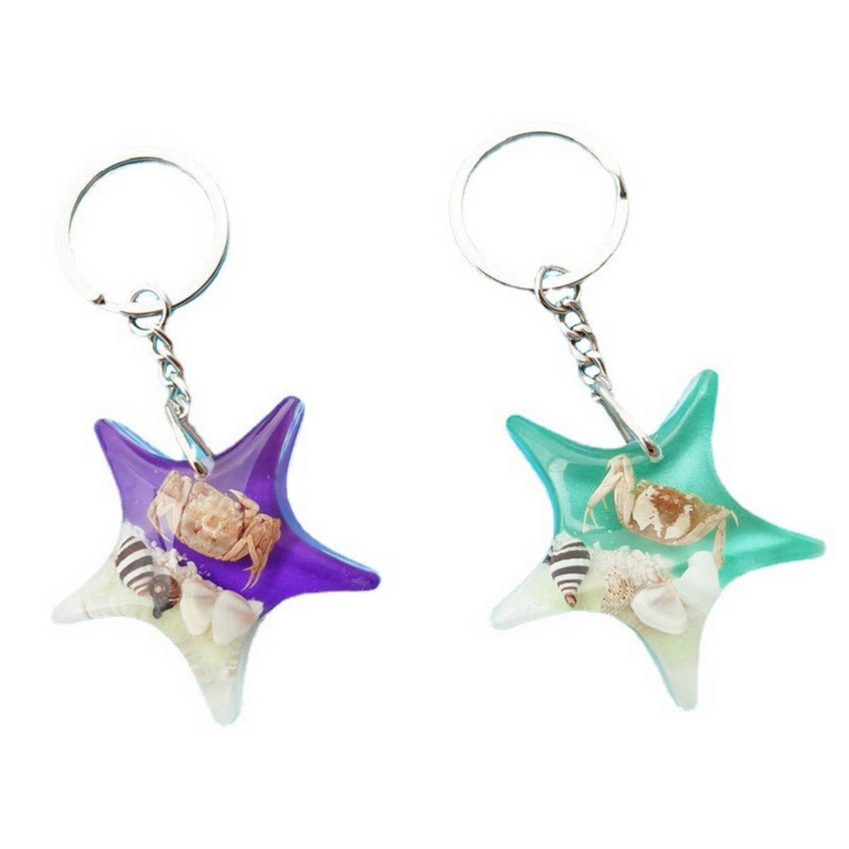 NEW STARFISH SHAPE ACRYLIC KEYCHAIN PENDANT_CWMM3716