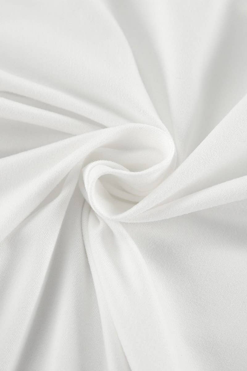 CWTBLL3372_ONE SHOULDER SLIM FIT TWIST WHITE LONG SLEEVE TOP