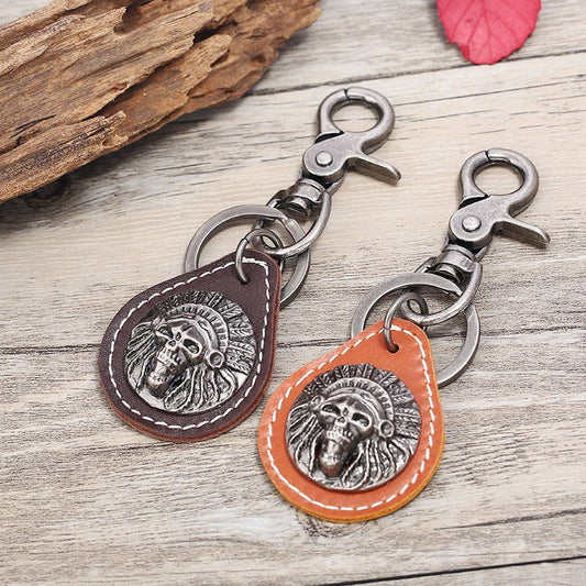 SIMPLE PERSONALITY RETRO LEATHER KEYCHAIN_CWMM4779