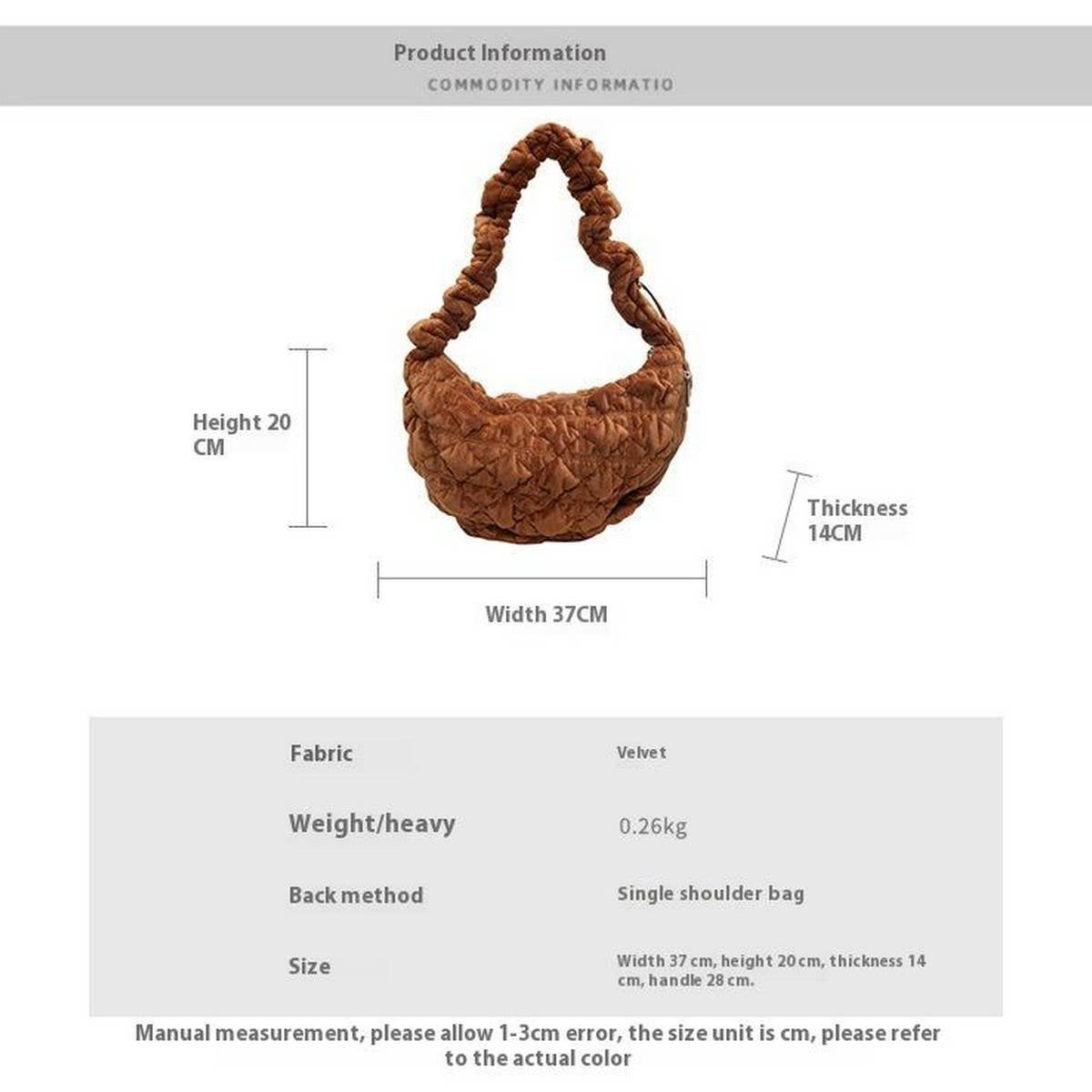 Large Puffy Velvet Cloud Shoulder Bag_CUAB00492