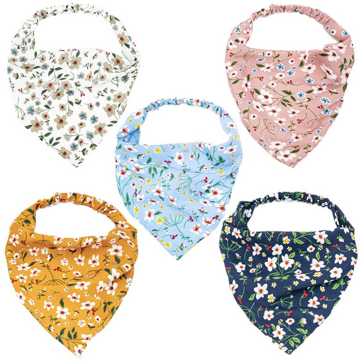 FLORAL ELASTIC BAND SCARF HEADBAND HAIRACCESSORIES