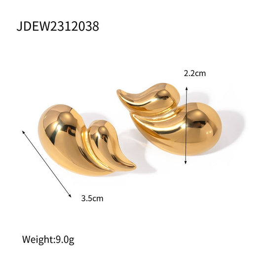 SIMPLE DOUBLE-LAYER GLOSSY WATER DROP EARRINGS_CWAJE1783
