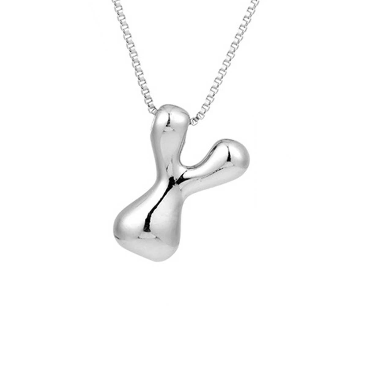 Hip Hop 26 Letters Pendant Necklace - Silver Chain