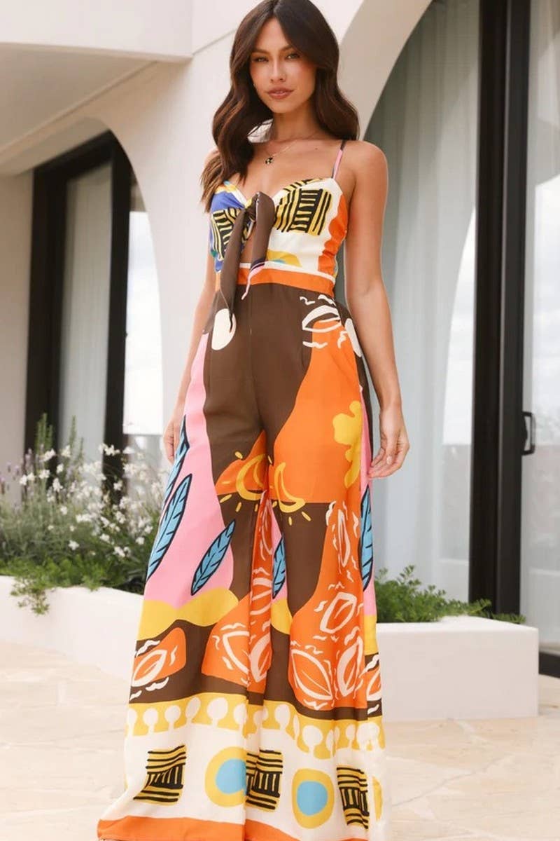 CWDHL1008_TEMPERAMENT V-NECK WAIST SUSPENDER JUMPSUIT