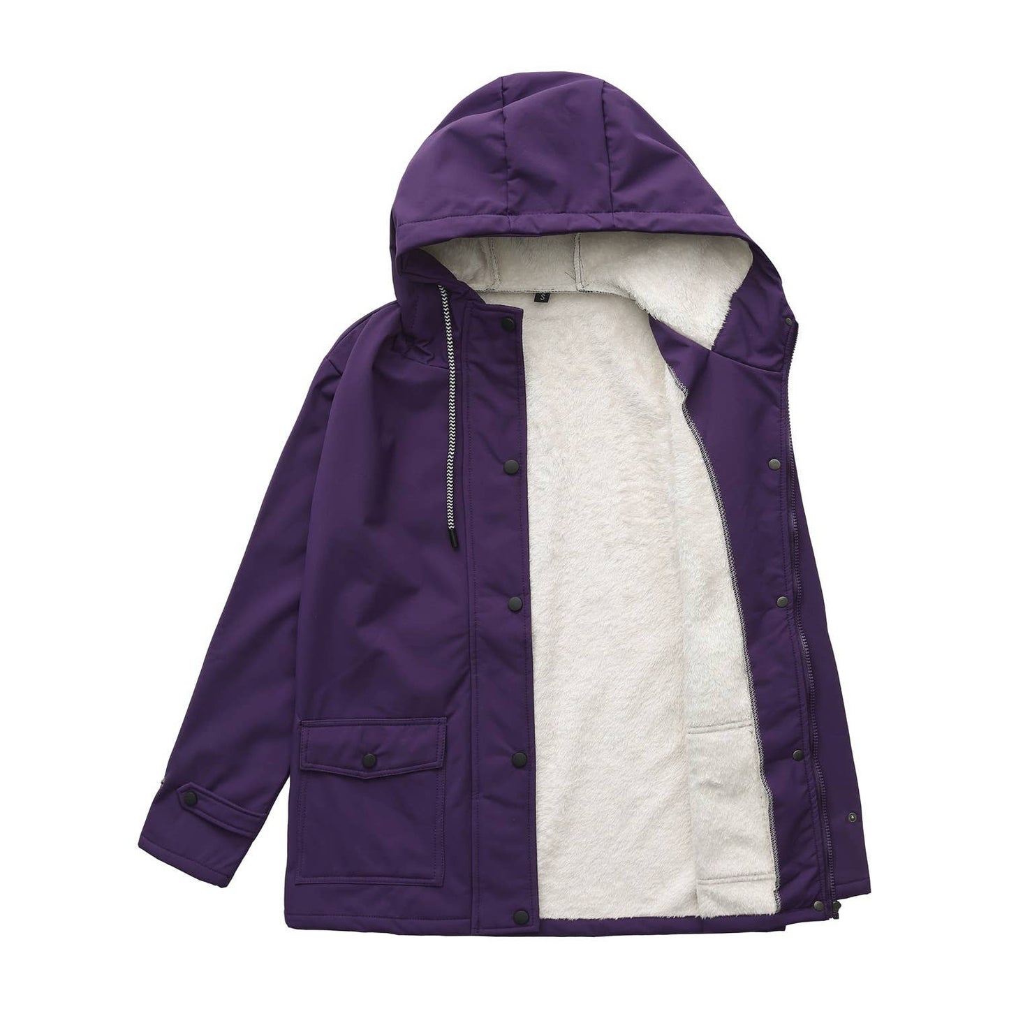 Composite fleece waterproof hooded windbreaker