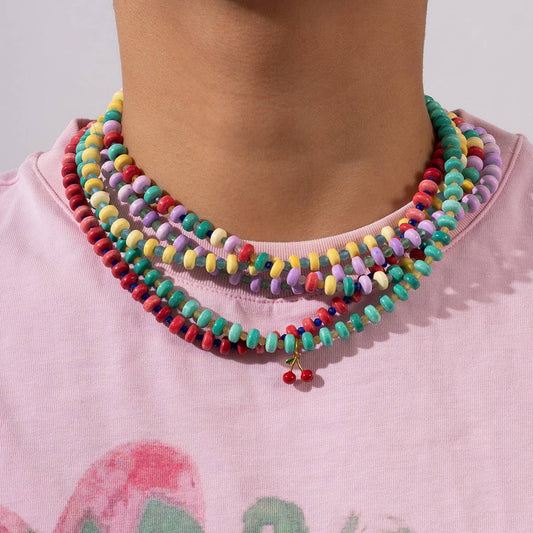 Boho Style Handmade Natural Stone Necklace_CWMM8816