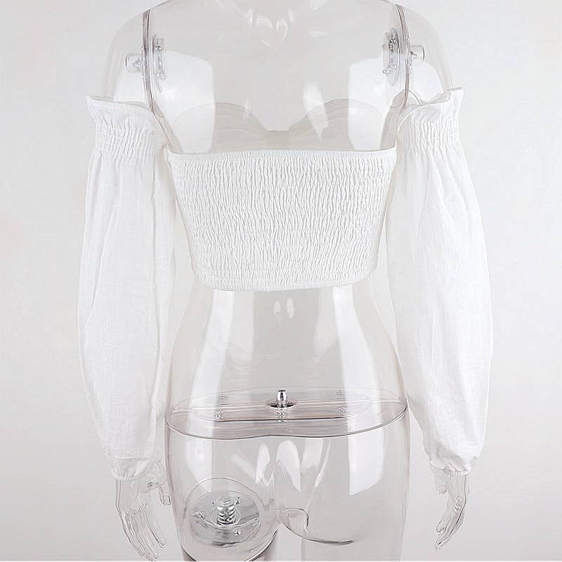 Bow Knot Cropped Long Sleeve Top