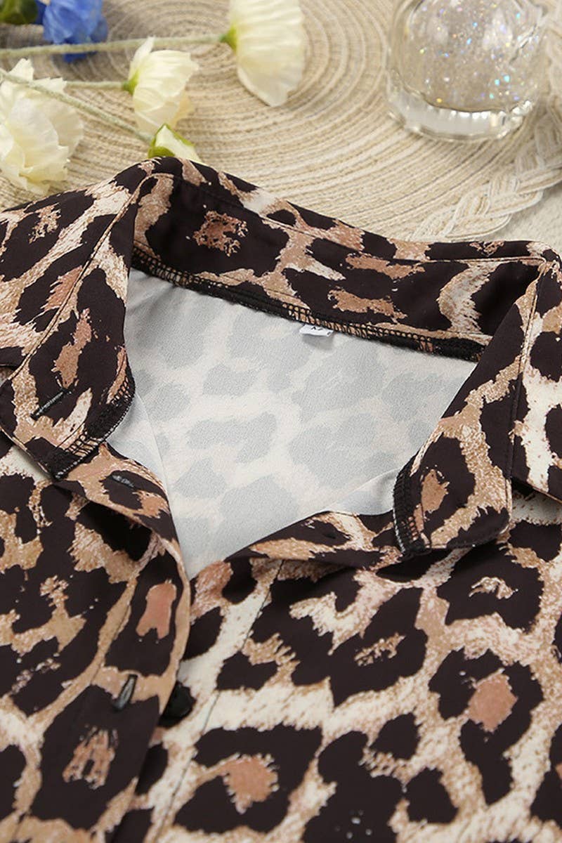 CWSPJ0413_LEOPARD PRINT COMFY THREE PIECE PAJAMA SET