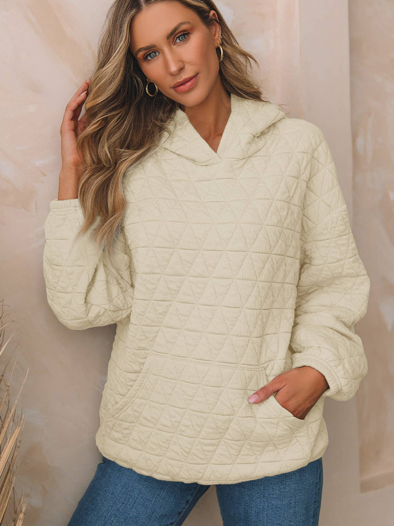 CASUAL STYLE LONG SLEEVE SOLID COLOR HOODIE