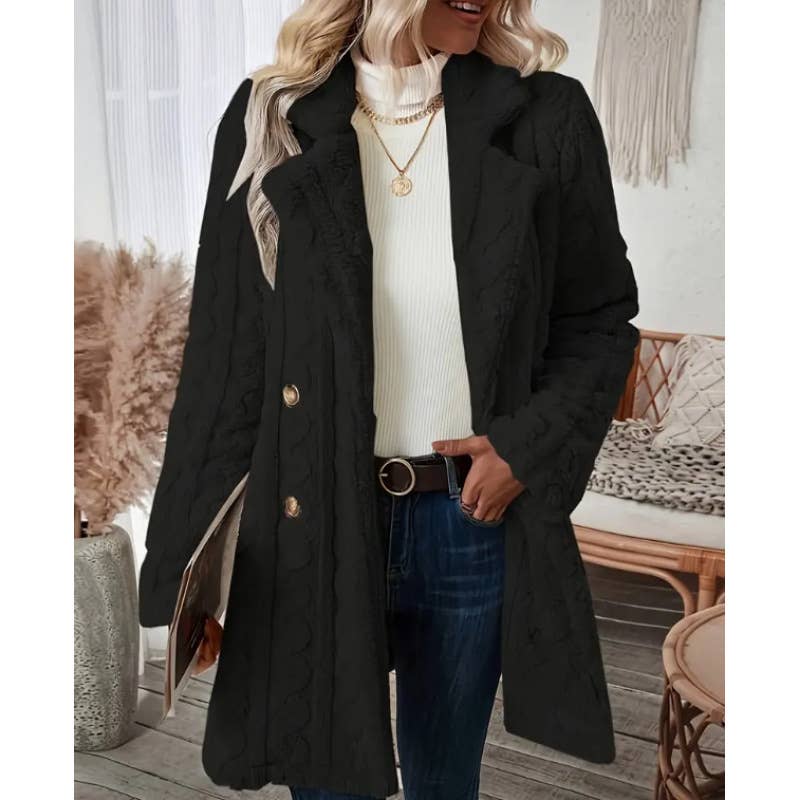 COMFORTABLE CASUAL WARM SUIT COLLAR FUR COAT
