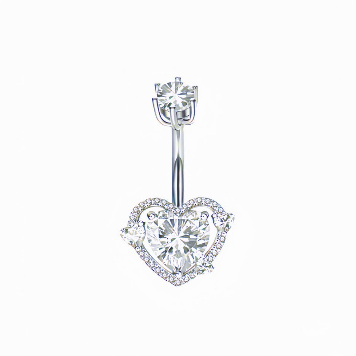 Heart CZ Belly Ring ? Hypoallergenic Bestseller