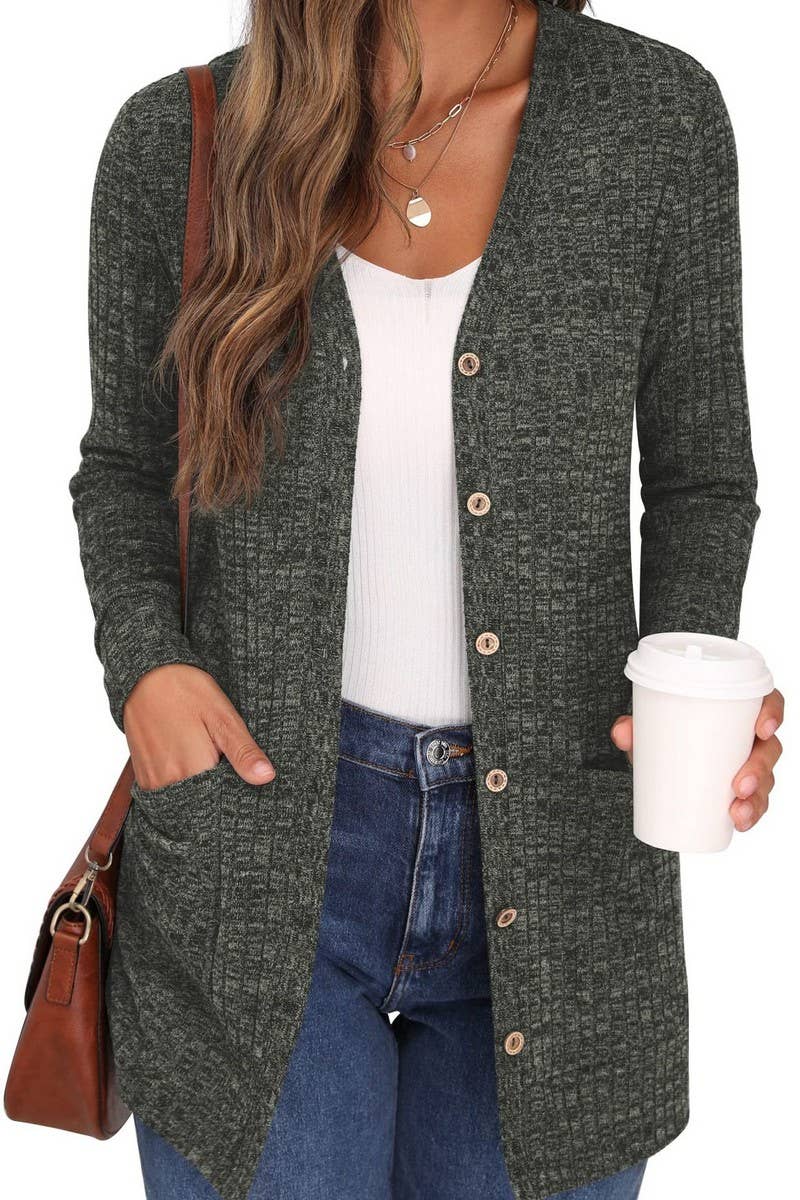 CWOCAL0569_Button Down Long Sleeve Casual Top