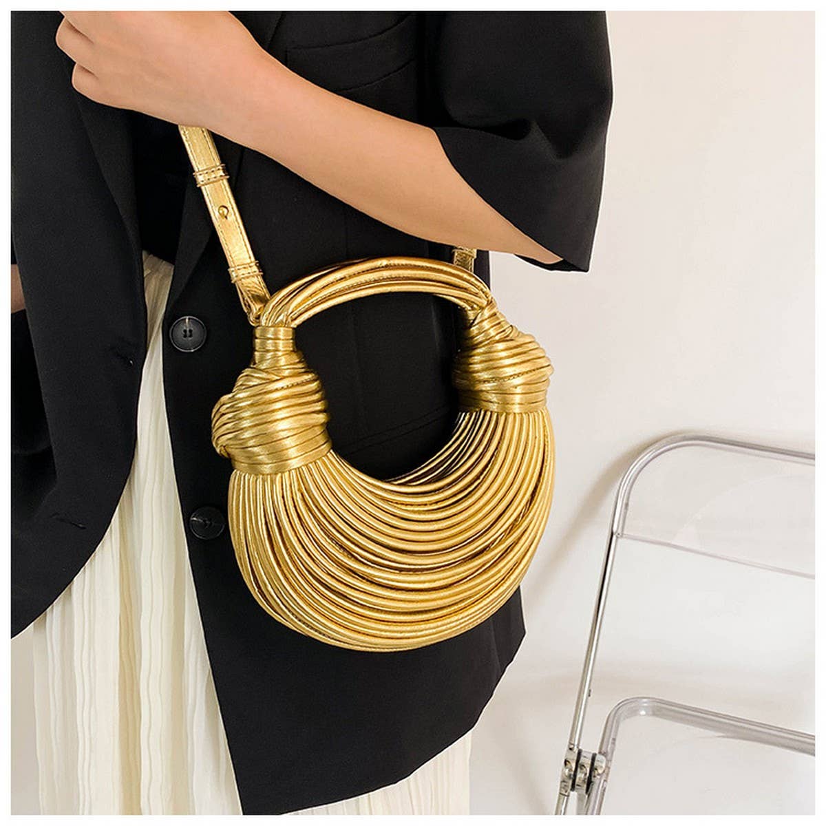 STYLISH BRAIDED DOUBLE KNOT BAG_CWAB1910