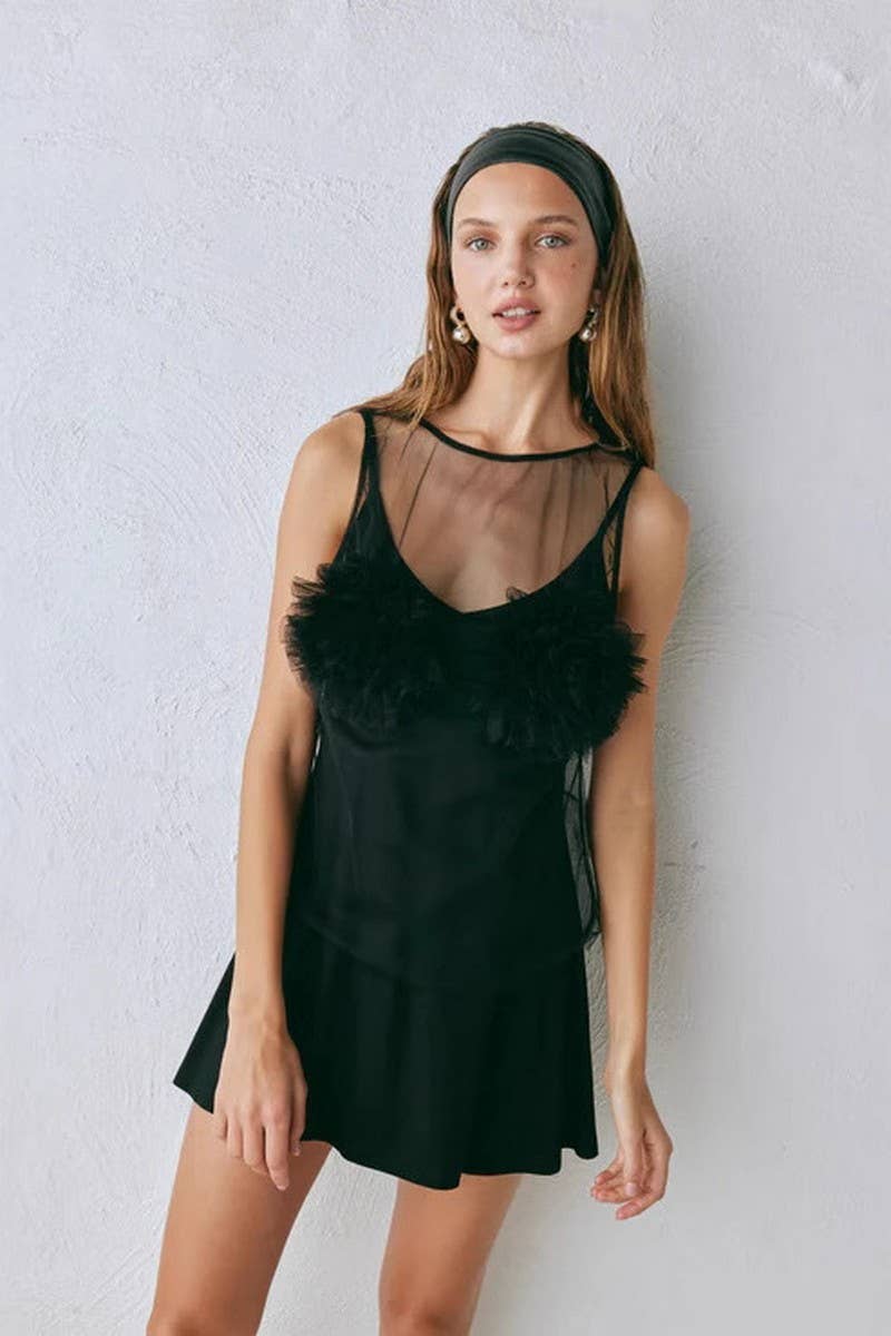 CWTBLSL0788_SEXY MESH SEE-THROUGH CUTOUT CROP TOP