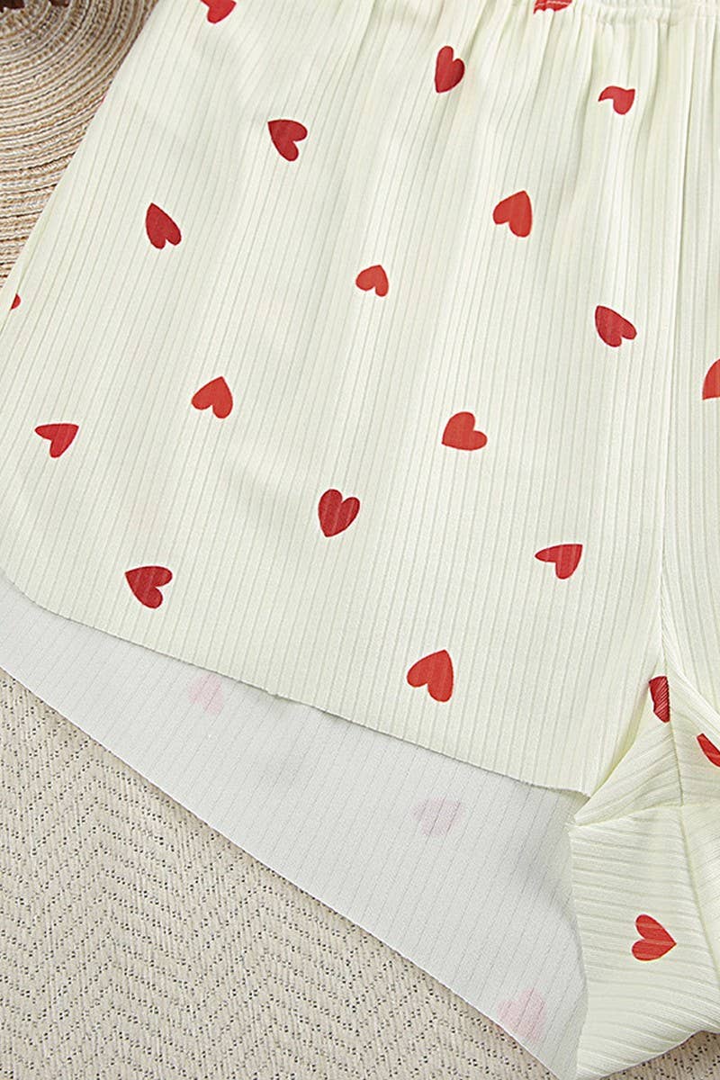 CWSPJ0052_KNIT PRINT HALTER SHORTS PAJAMA SET