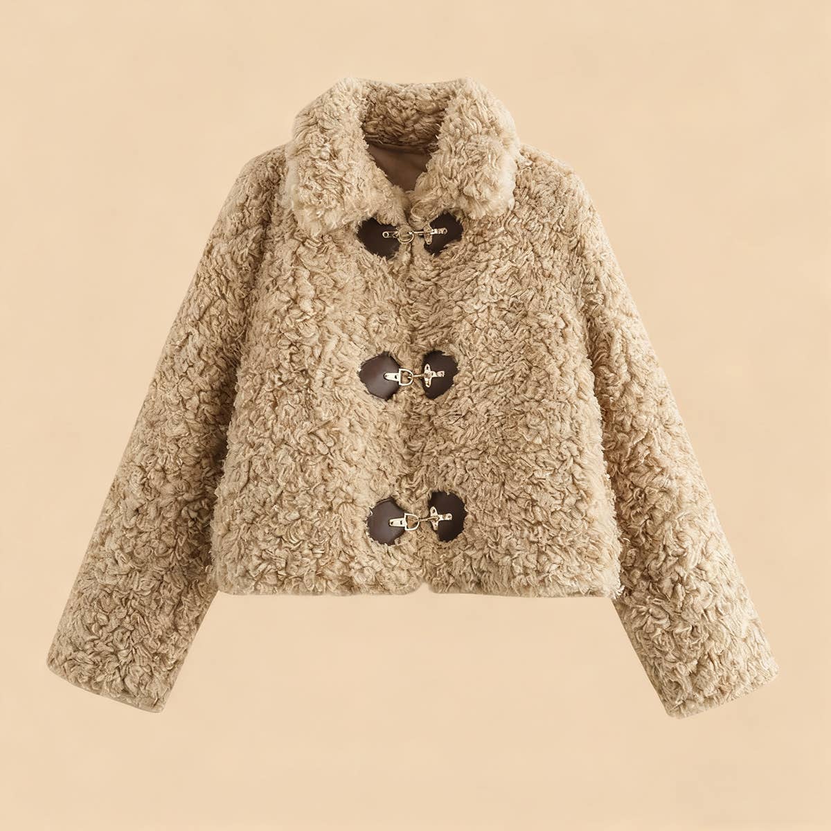 Fleece short, versatile, lapel soft jacket