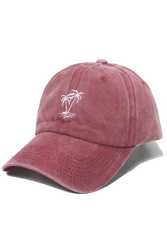 Soft Top Baseball Cap, Coconut Tree Design CWAH0017