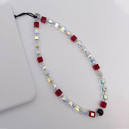 CWMM8721_BOHEMIAN LOOP COLORFUL SQUARE MOBILE PHONE CHAIN
