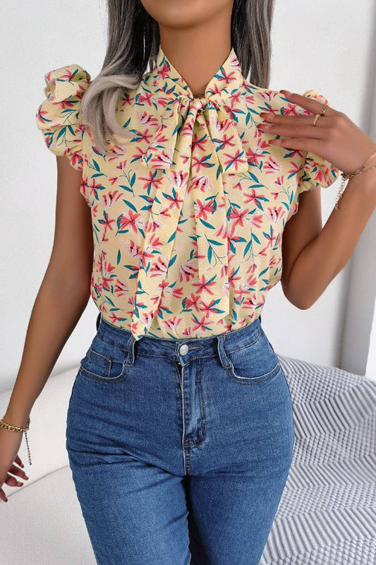 CWTSTSL0089_CASUAL CHIPWOOD EAR SLEEVELESS CHIFFON SHIRT