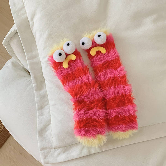 NEW CORAL FLEECE FUNNY UGLY CUTE THICKENED SOCKS