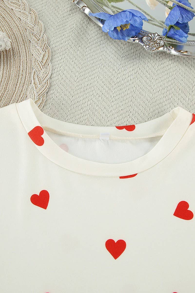 CWSPJ0045_PRINTED SHORT SLEEVE SHORTS PAJAMAS SET