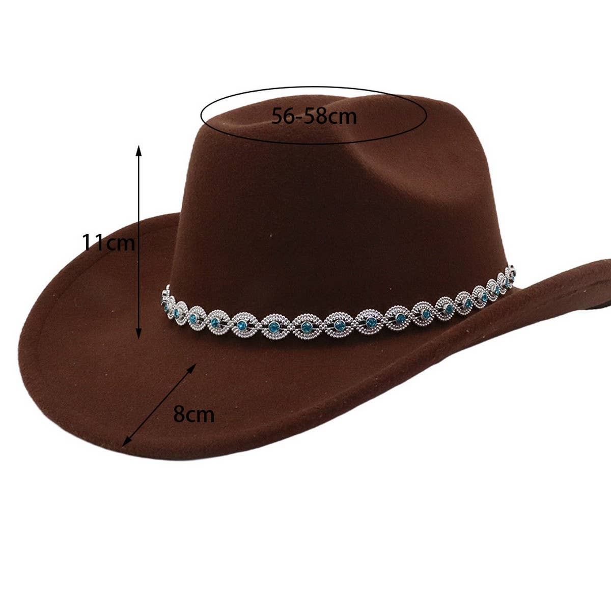Men & Women Wool Cowboy Fedora Hat New Winter_CWAH04473