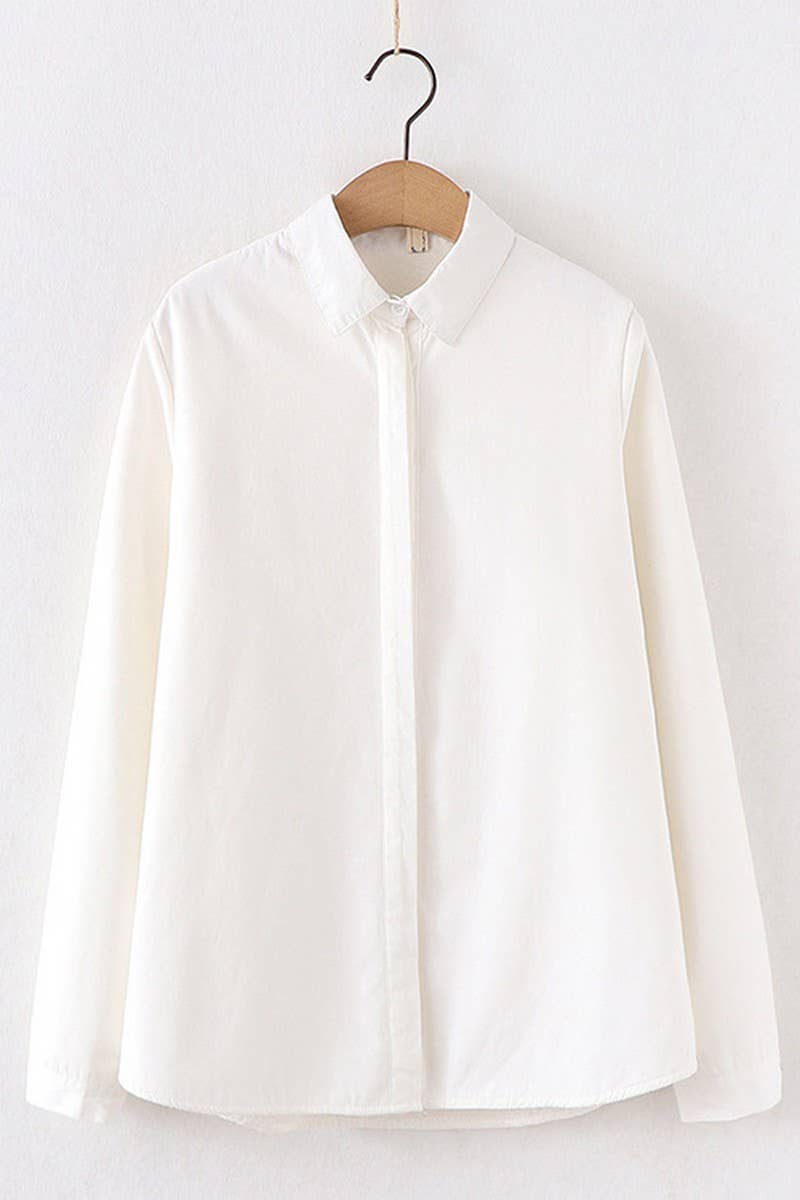 CWTSTL2246_PLUSH PURE COTTON LITERARY FRESH LONGSLEEVE SHIRT