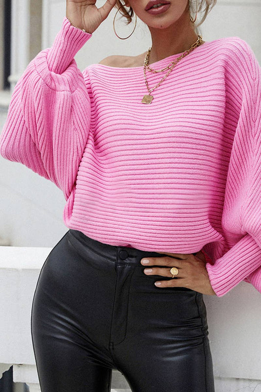 CWTTL1072 Oversized Long Sleeve Crew Neck Pullover Sweater