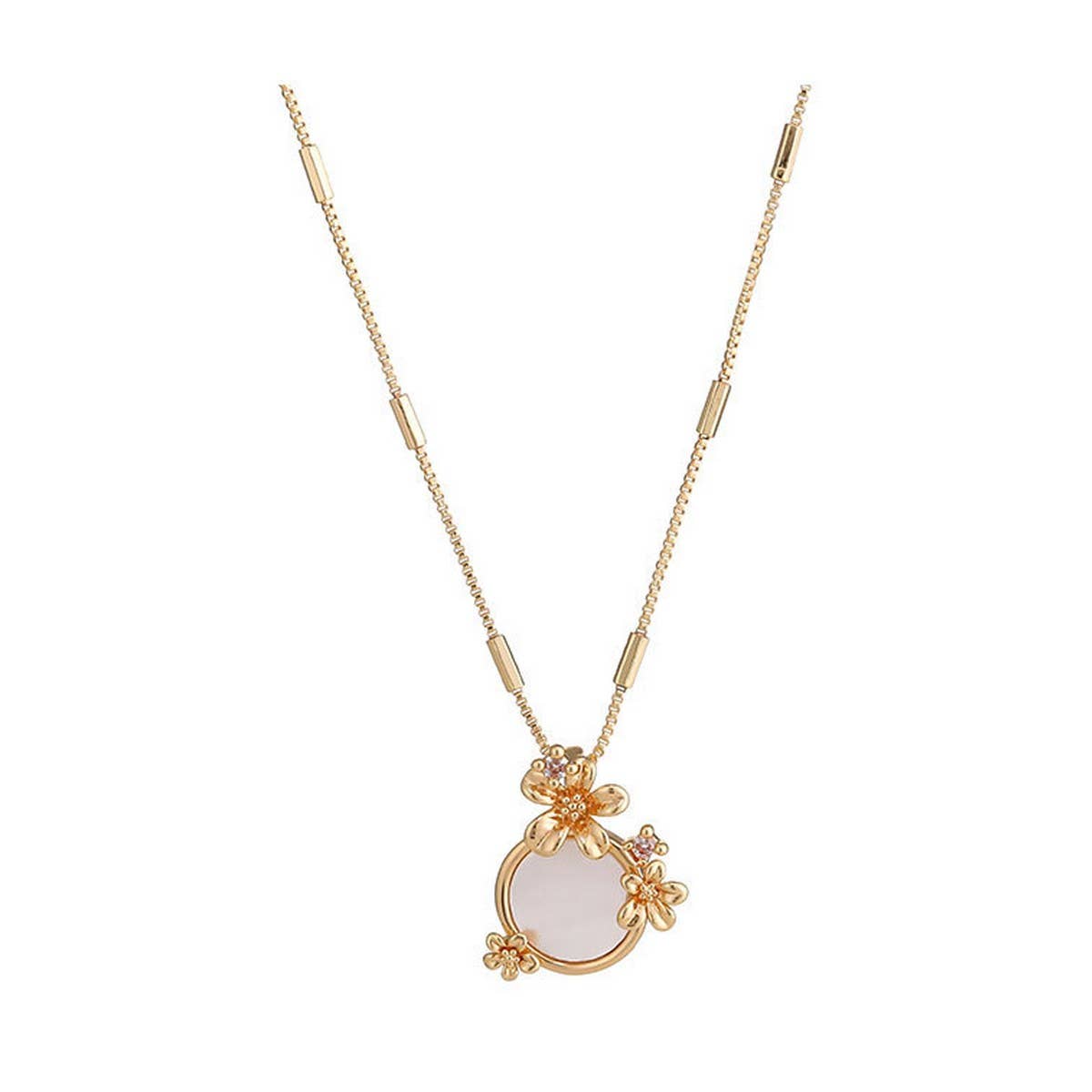 FASHION FLOWER SHELL NECKLACE JEWELRY SET_CWAJE2934