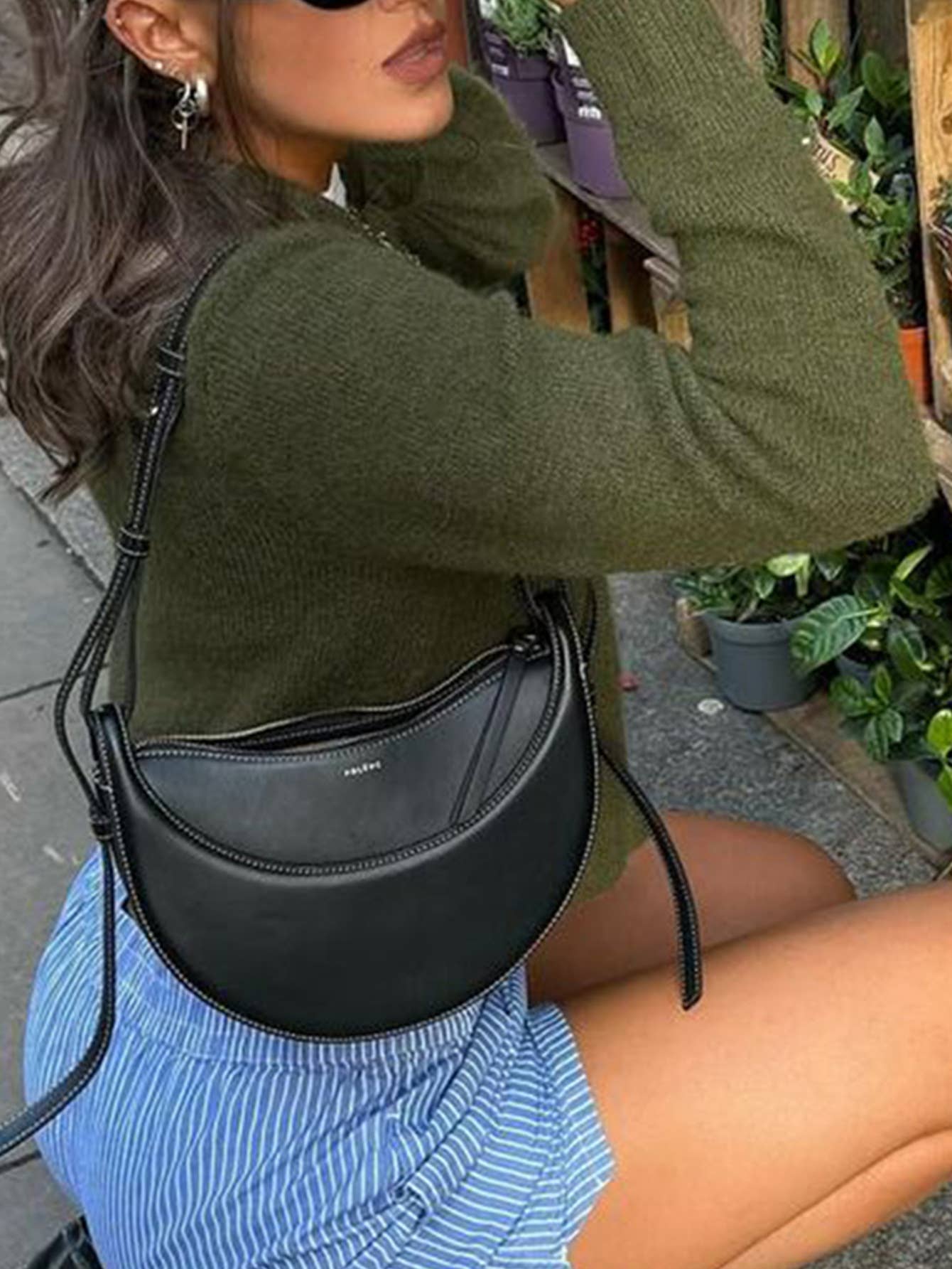 Casual simple wind long sleeve woolen Cardigan