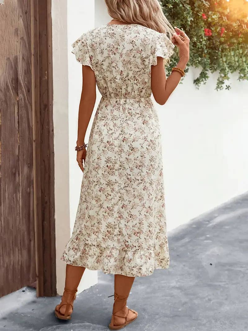 Comfortable, casual, loose cinched-waist dress