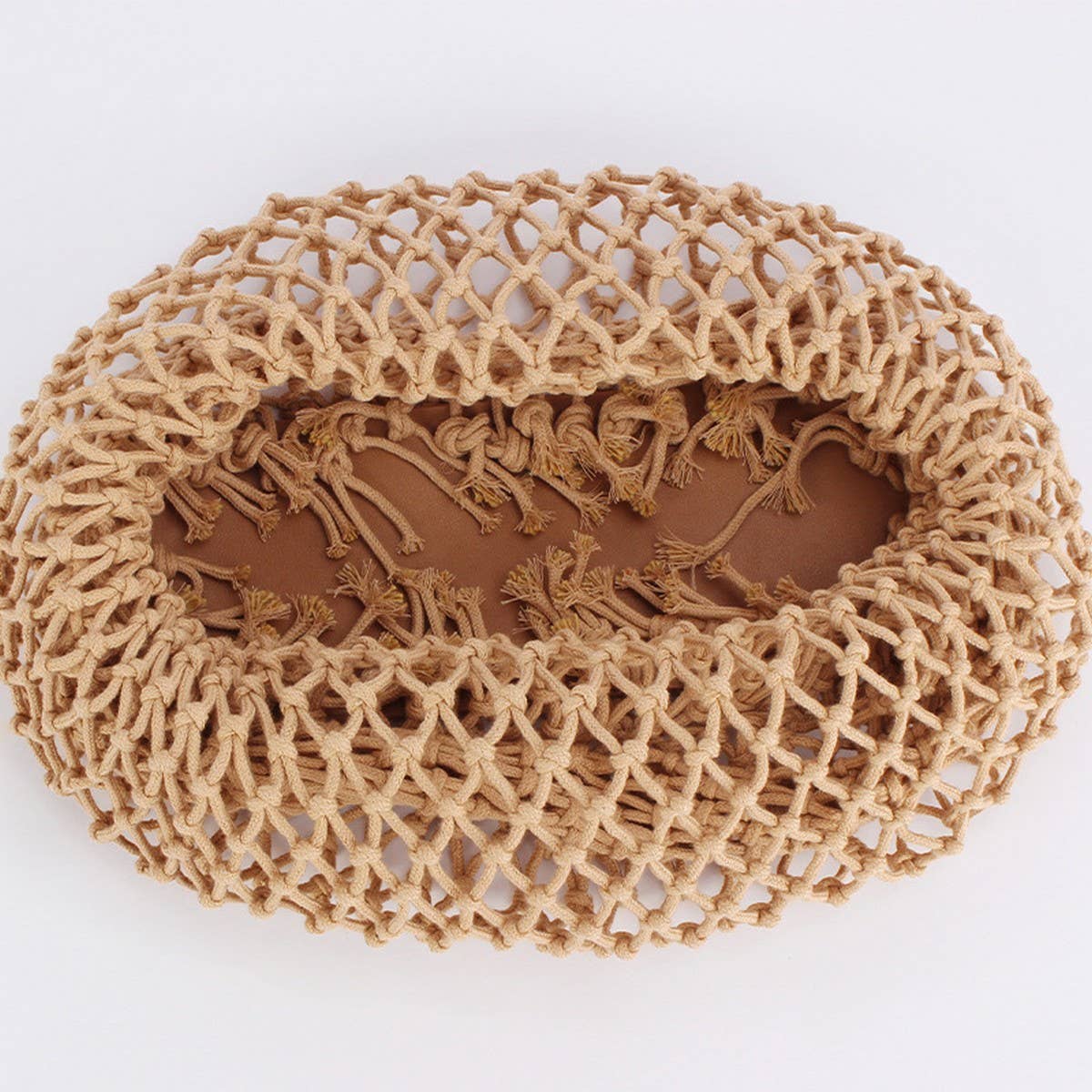 FASHION SOLID COLOR HOLLOW NET HAND-WOVEN BAG_CWAB4691