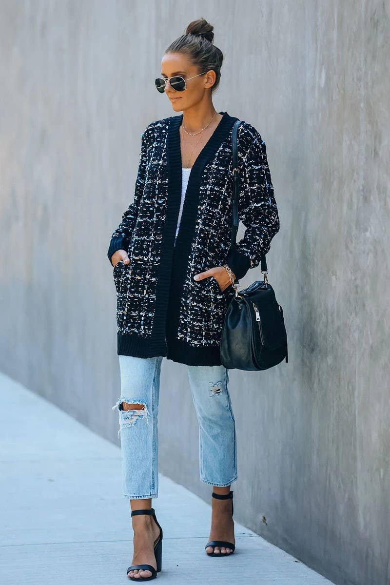 CWOCAL0509_Long Sleeve Casual Open Front Cardigan Sweater