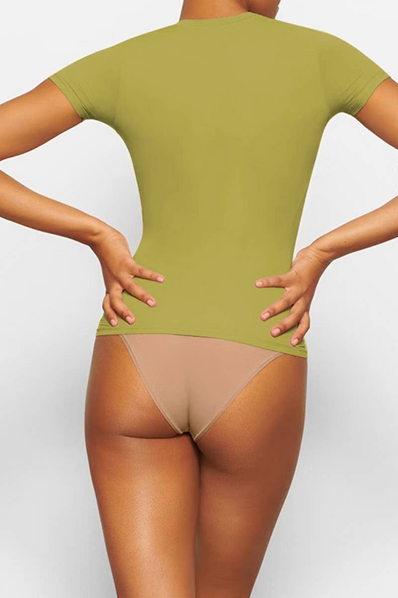 CWTBLS1913_SLIM FIT CROP TOP SEXY GIRL ROUND NECK T-SHIRT