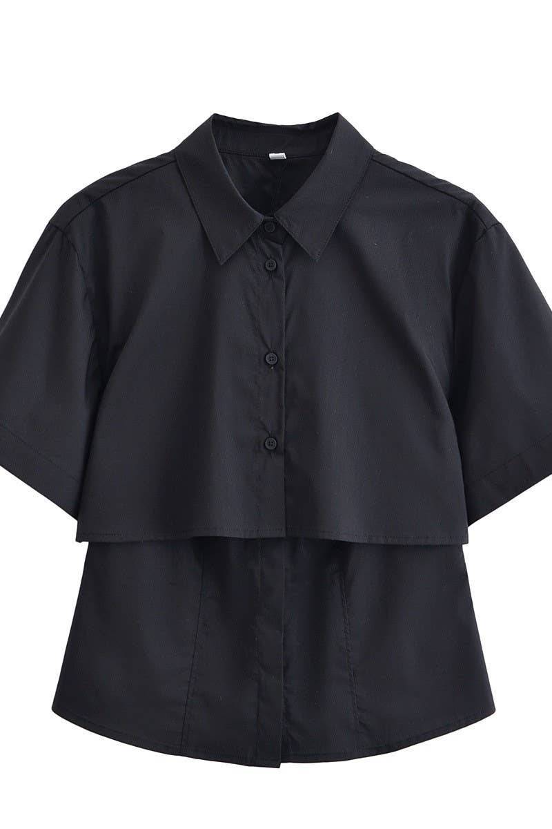 CWTBLS1985_FASHIONABLE AND VERSATILE SHORT-SLEEVED SHIRT