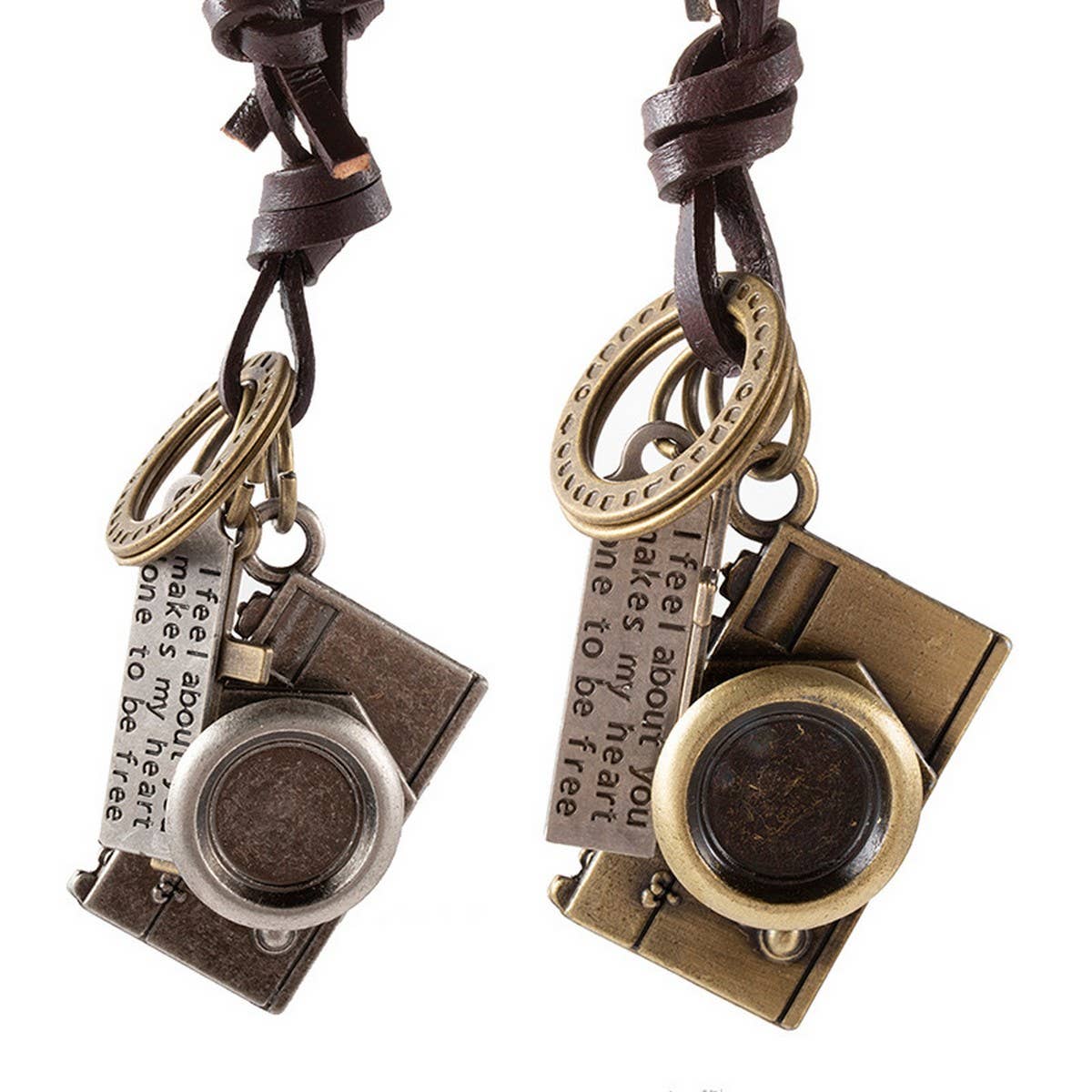 ALLOY CAMERA PENDANT LONG COWHIDE NECKLACE_CWMM4589