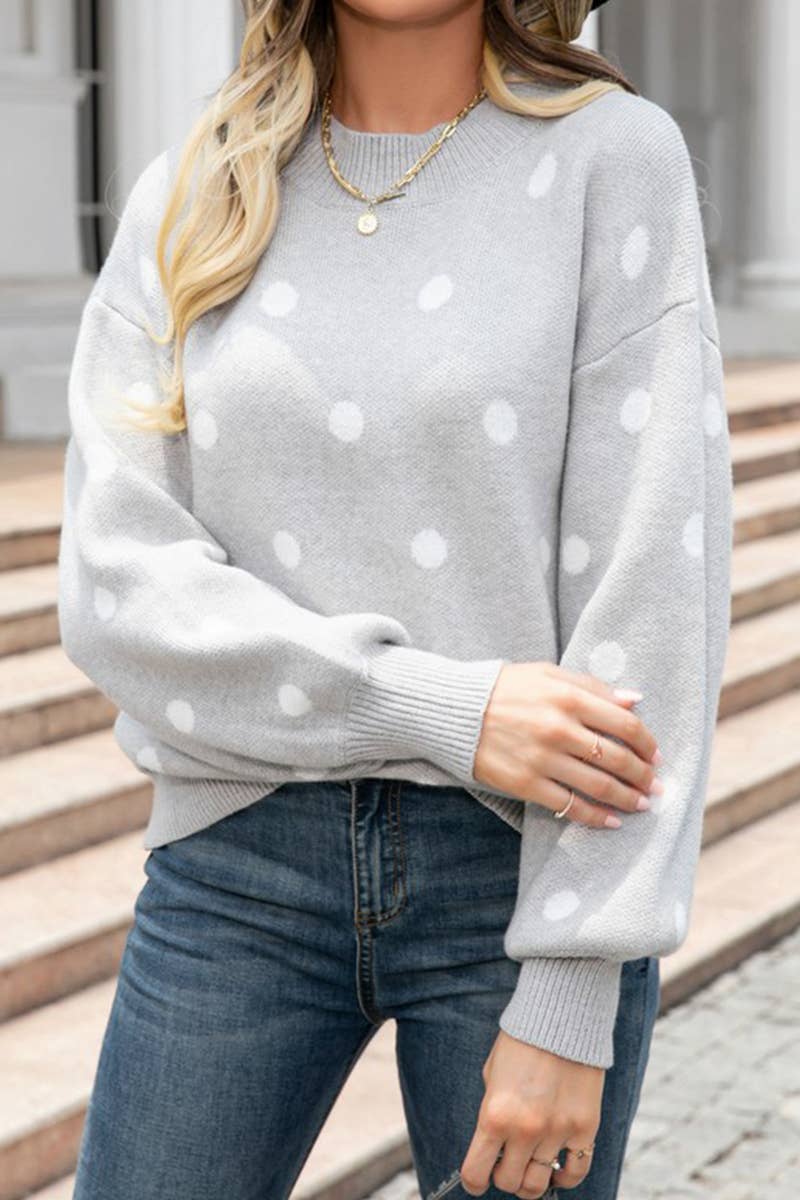 CWOSWL1663_Crew Neck Long Sleeve Pullover Sweater