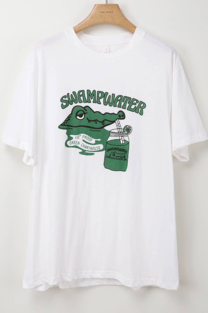 CWTTS0999_CROCODILE  PRINTED SHORT SLEEVED T SHIRT