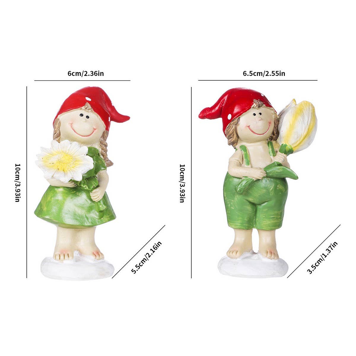 Cute Flower Fairy Resin Figurine for Garden_CWAJE5293