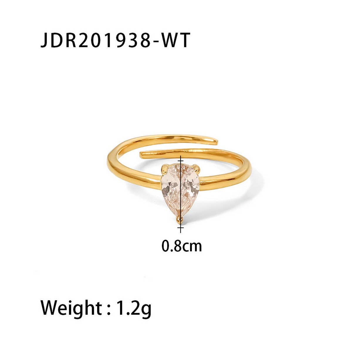 FRENCH FASHIONABLE DROP SHAPE ADJUSTABLE RING