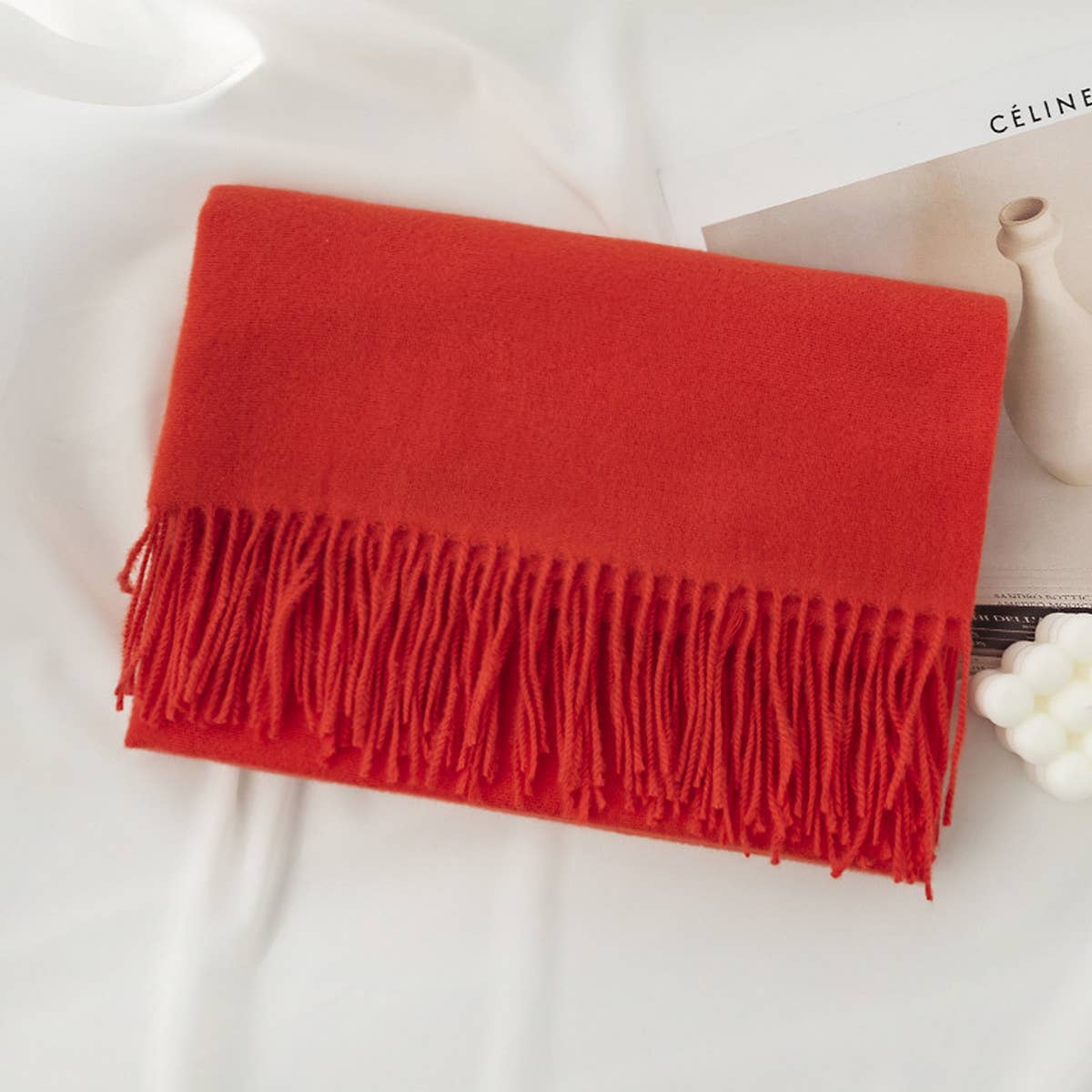 Cozy Solid Color Winter Scarf with  for Women