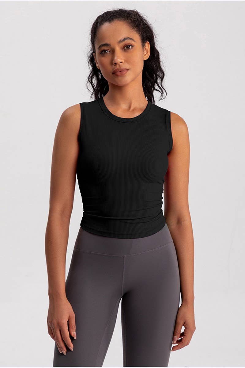 CWTBLSL0581_SOLID COLOR SPORTS FITNESS RUNNING VEST