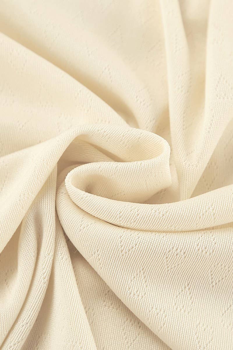 CWSPJ0232_KNITTED PULLOVER SHORT-SLEEVED SHORTS PAJAMA SET